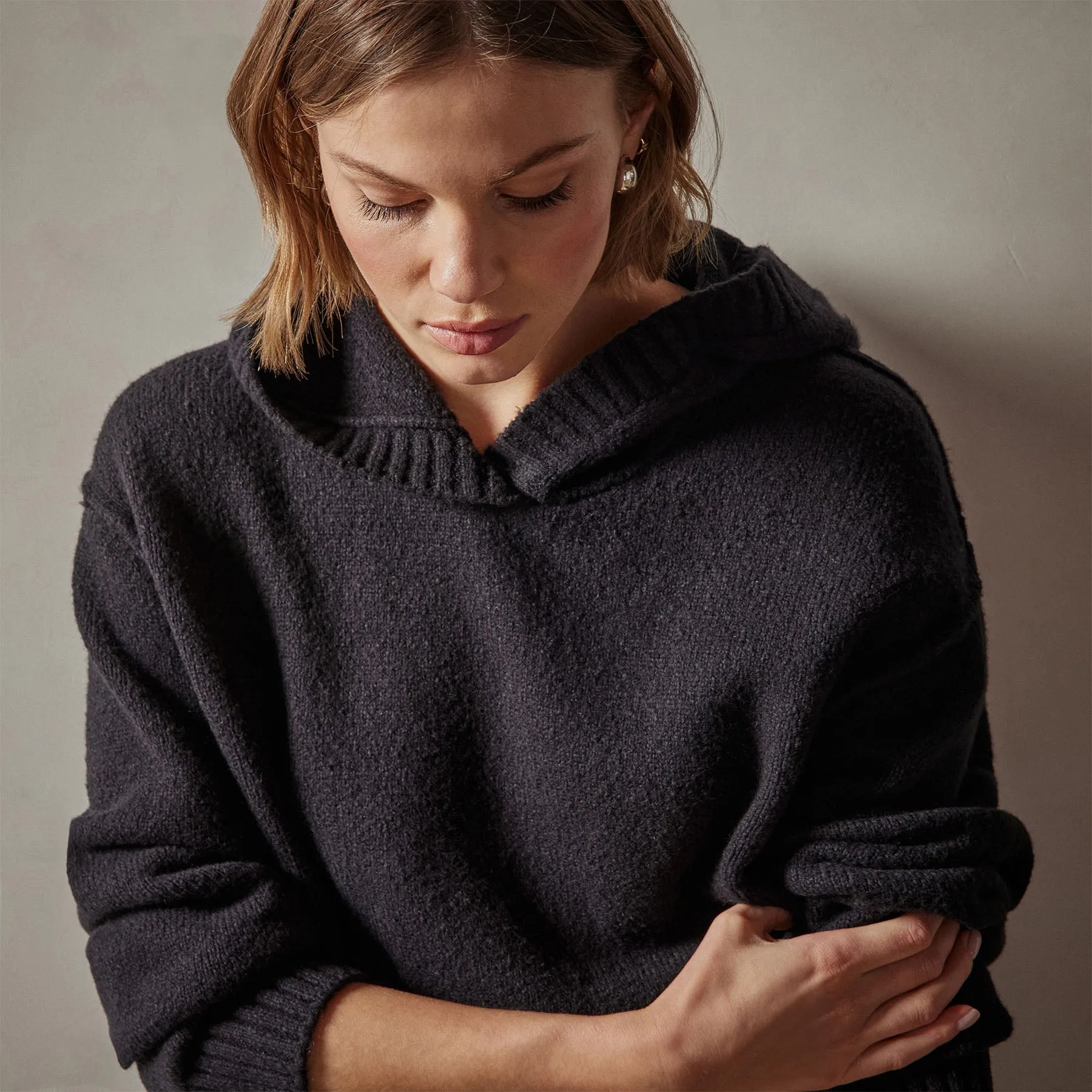 Cotton Cashmere Oversize Hoodie - Black sold by James Perse product image thumbnail 5