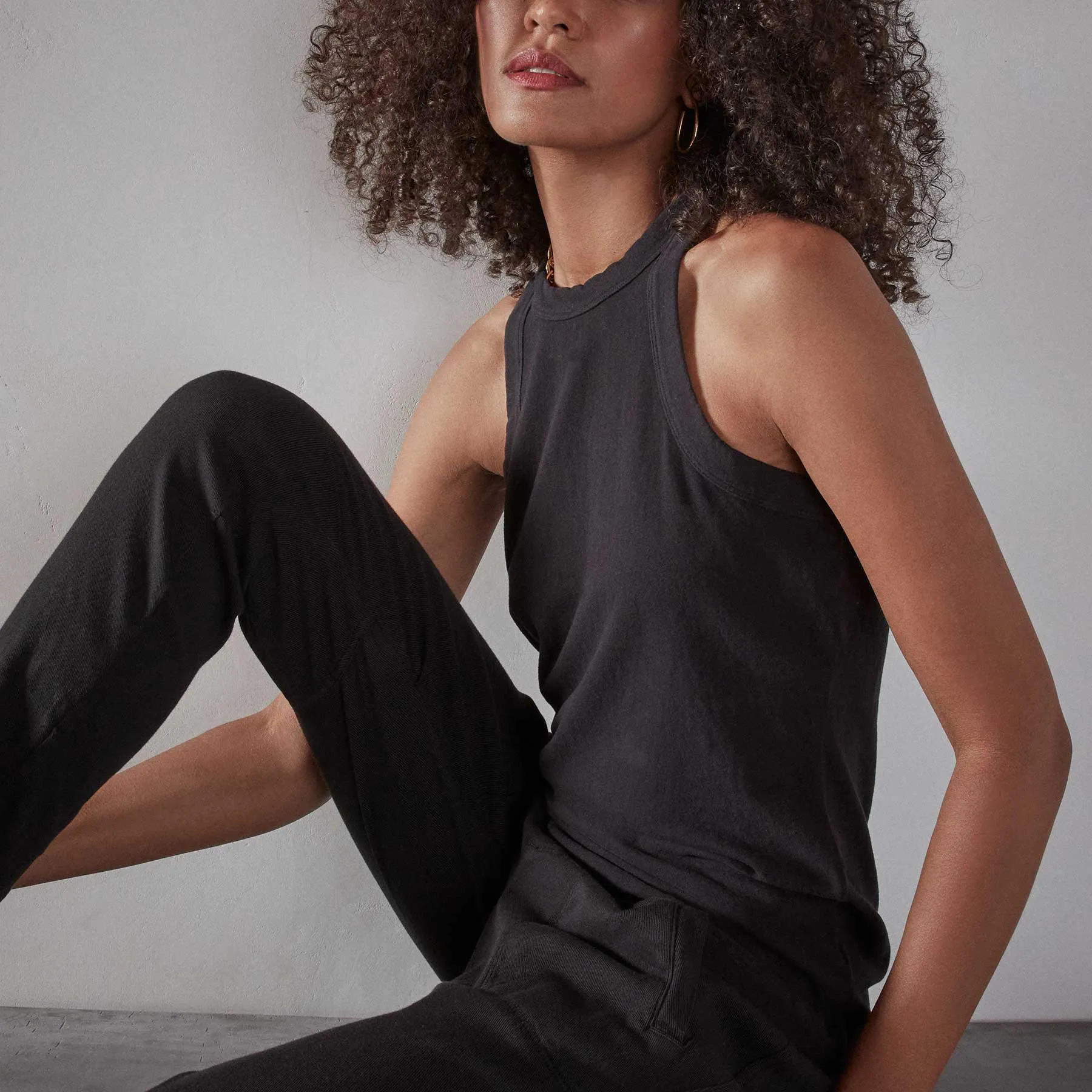 Brushed Jersey Muscle Tank - Black sold by James Perse product image thumbnail 3