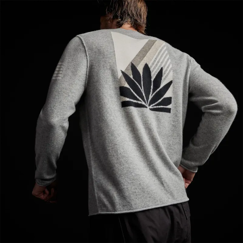 Agave Graphic Recycled Cashmere Sweater - Light Heather Grey sold by James Perse