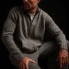 Recycled Cashmere Full Zip Sweater - Grey Felt sold by James Perse