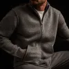 Recycled Cashmere Full Zip Sweater - Grey Felt sold by James Perse