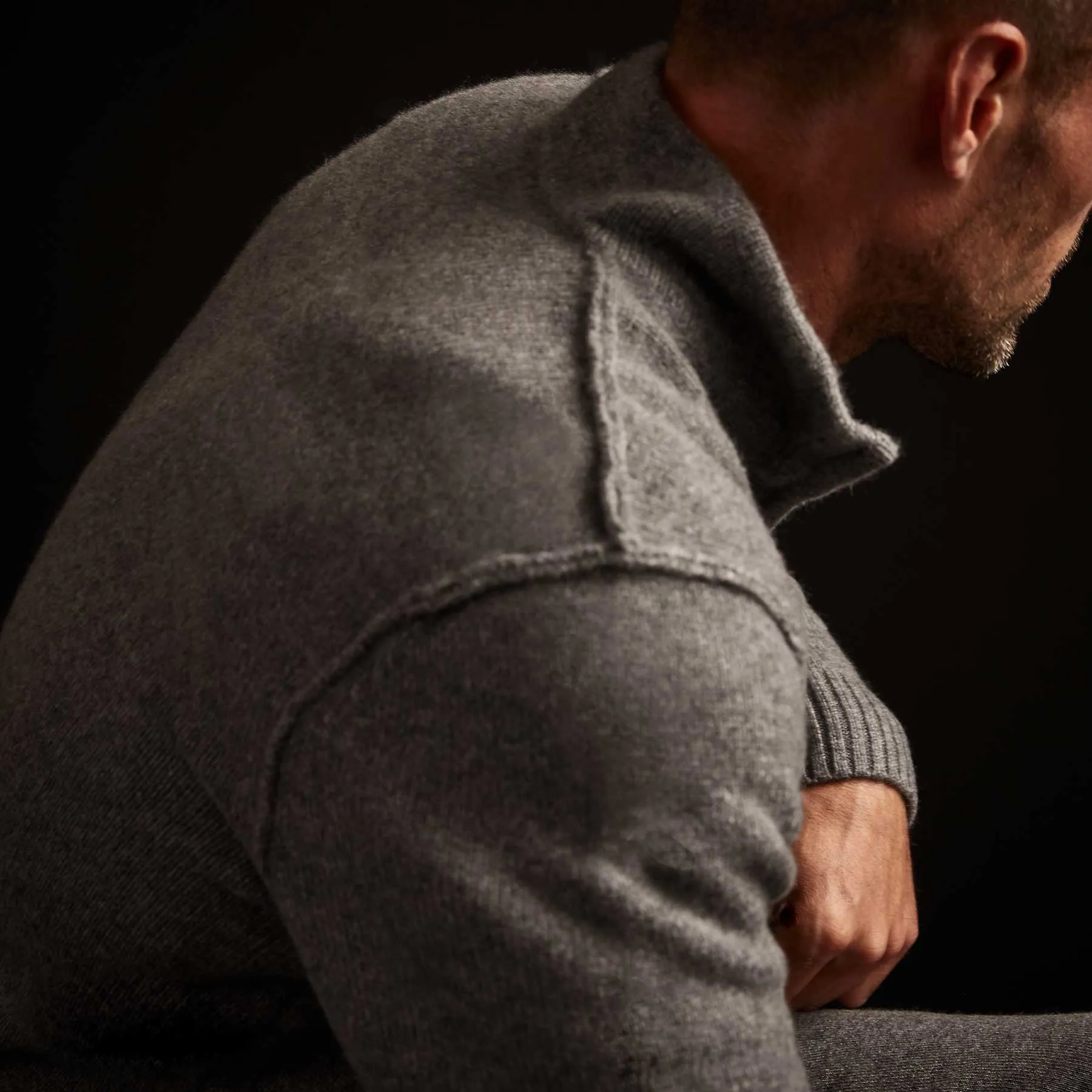 Recycled Cashmere Full Zip Sweater - Grey Felt sold by James Perse product image thumbnail 2