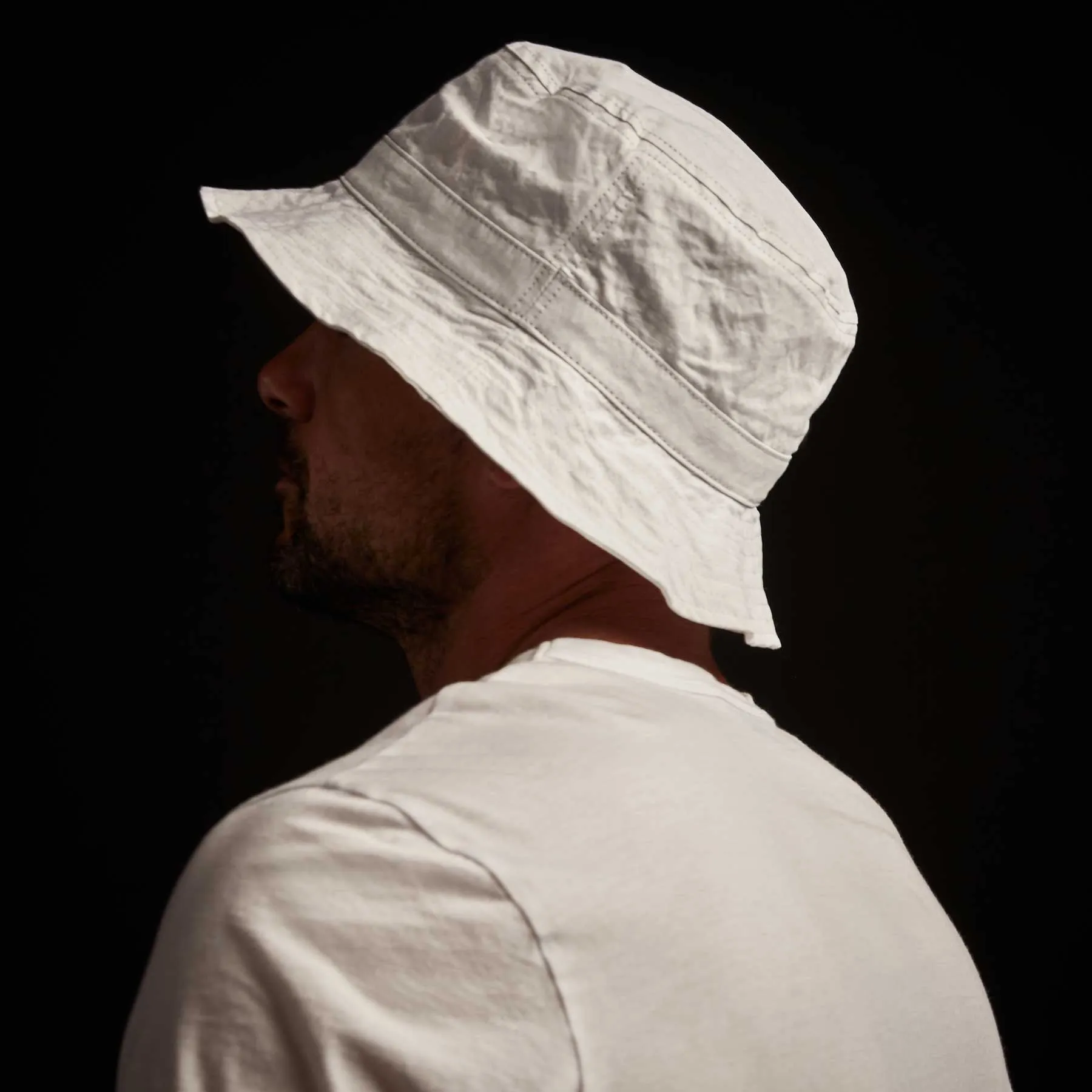 Cotton Metal Poplin Bucket Hat - White sold by James Perse product image thumbnail 3