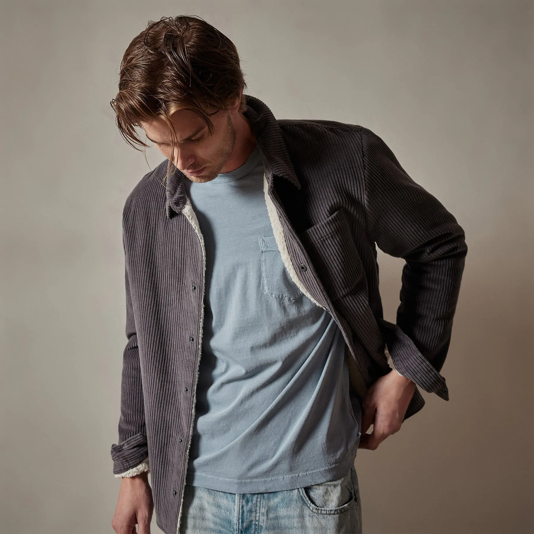 Lightweight Jersey Pocket Tee - Bluestone Pigment sold by James Perse product image thumbnail 3