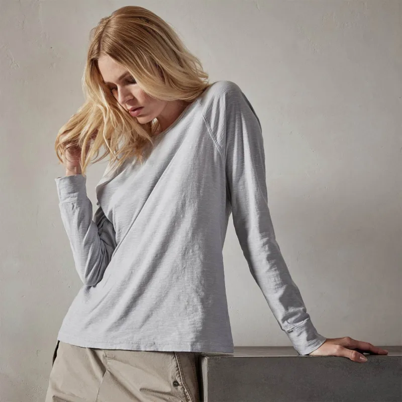 Reverse Slub Jersey Raglan Crew - Blue Fog Pigment sold by James Perse