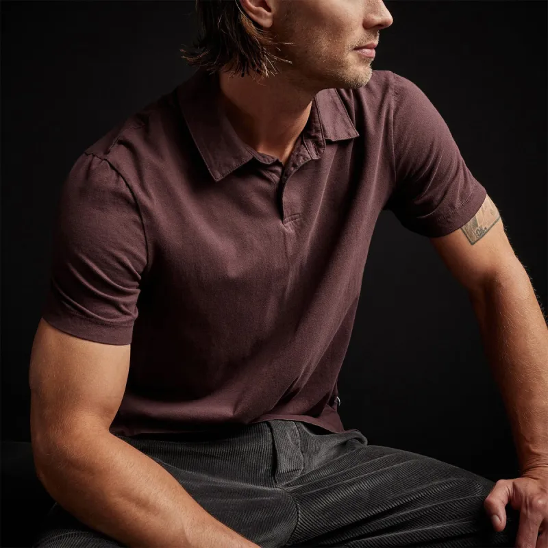 Sueded Jersey Polo - Dahlia made by James Perse