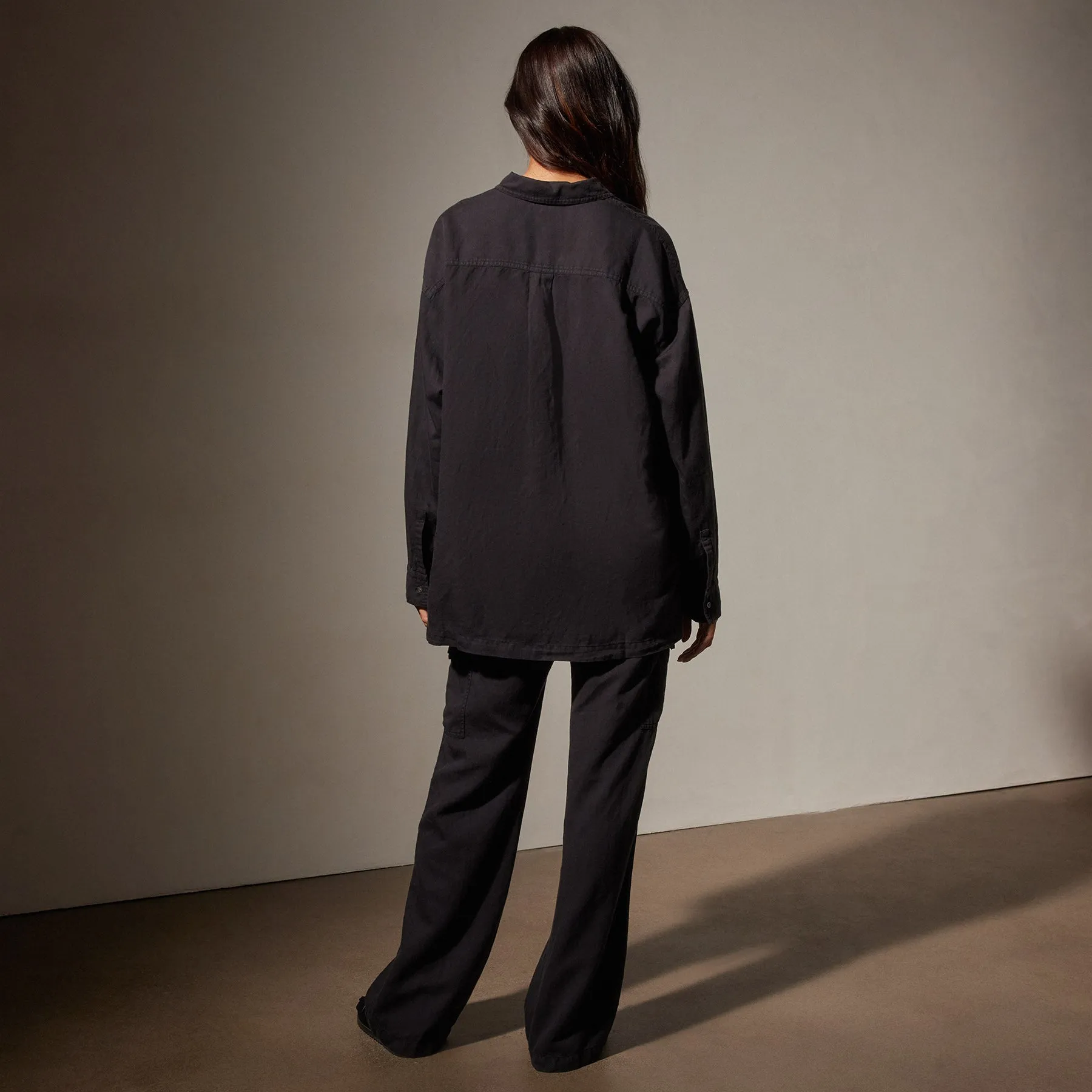 Cotton Linen Twill Shirt - Black sold by James Perse product image thumbnail 4