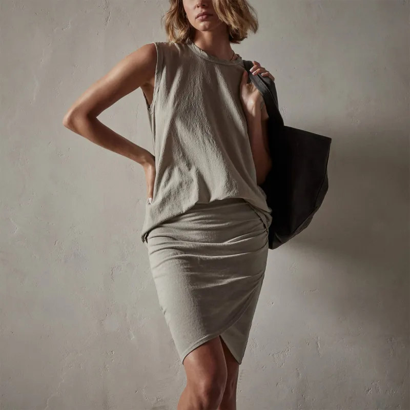 Crepe Jersey Muscle Crew - Silt sold by James Perse