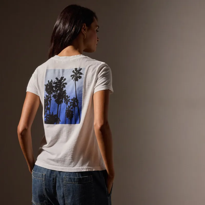 Ombrè Palms Graphic Tee - White/Blue sold by James Perse