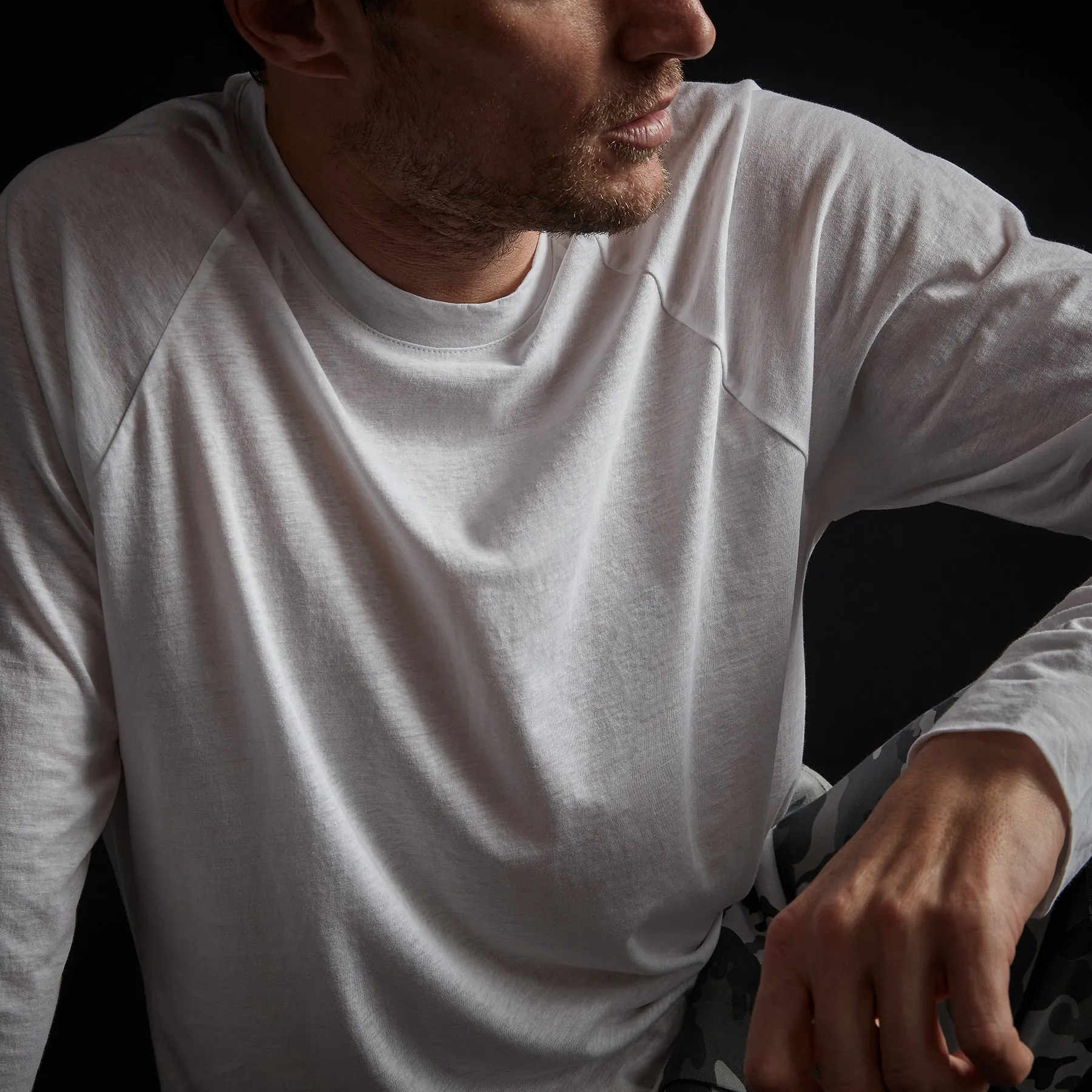 High Twist Recycled Jersey Raglan - White sold by James Perse product image thumbnail 2