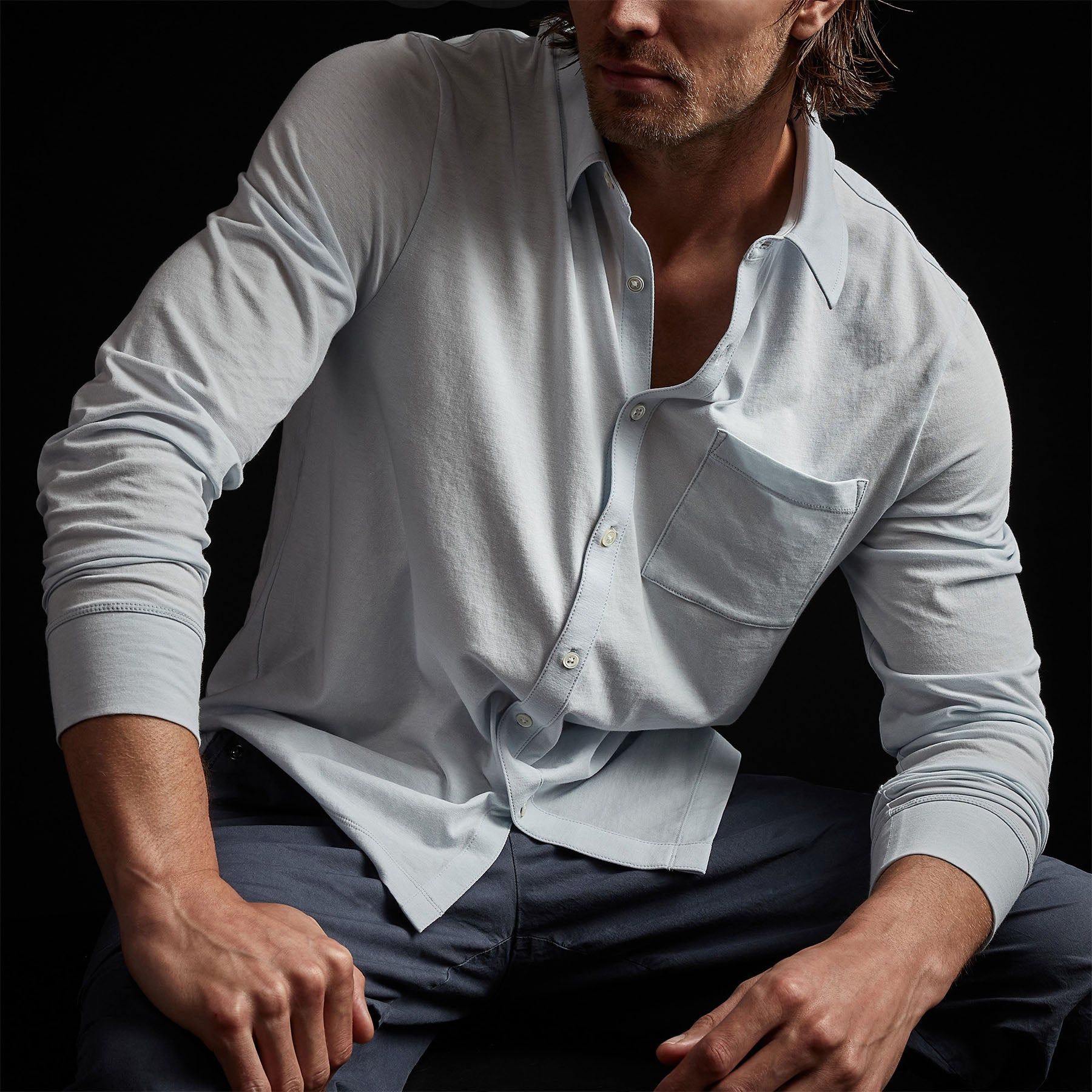 Clean Finish Jersey Shirt - Memory sold by James Perse