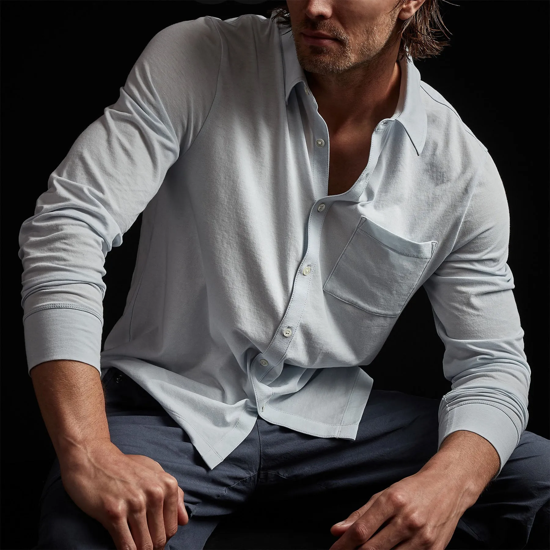 Clean Finish Jersey Shirt - Memory sold by James Perse