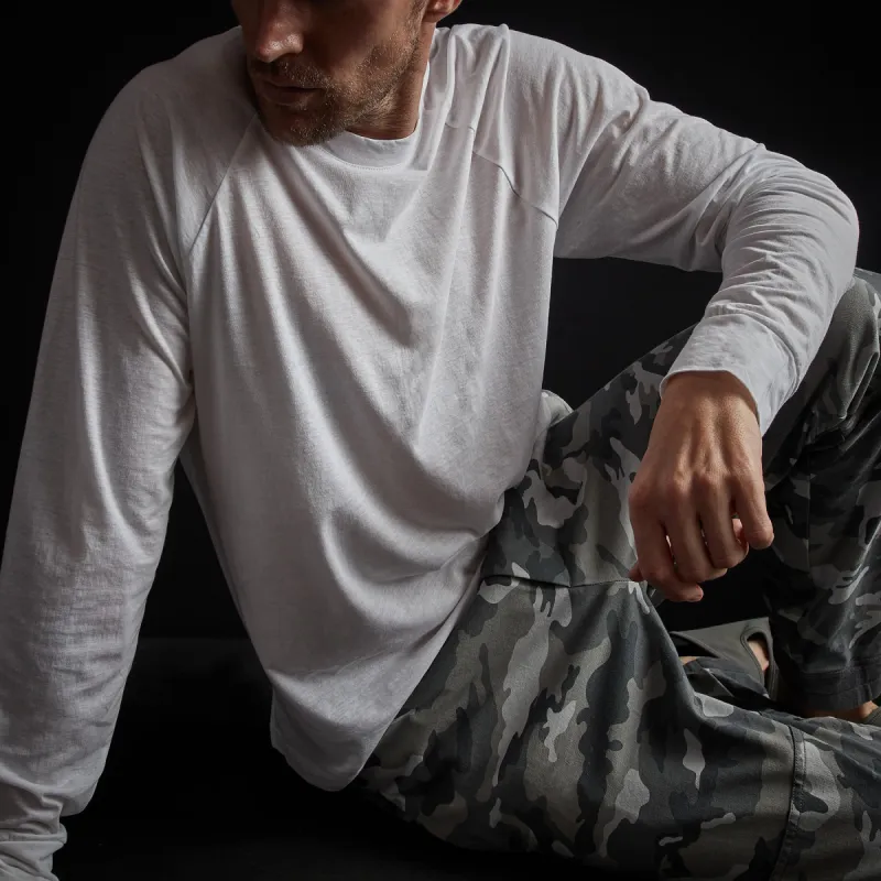 High Twist Recycled Jersey Raglan - White sold by James Perse