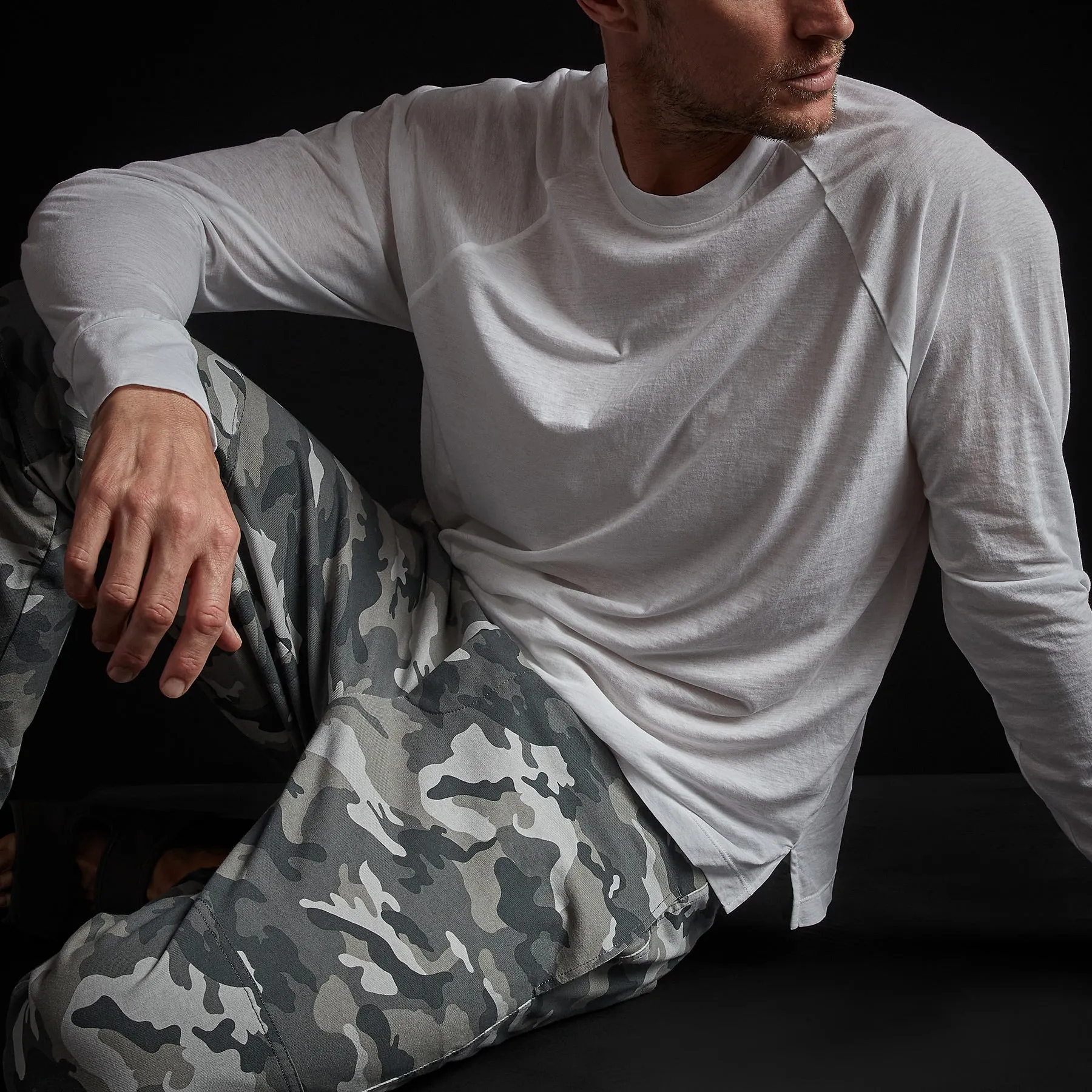 High Twist Recycled Jersey Raglan - White sold by James Perse product image thumbnail 3