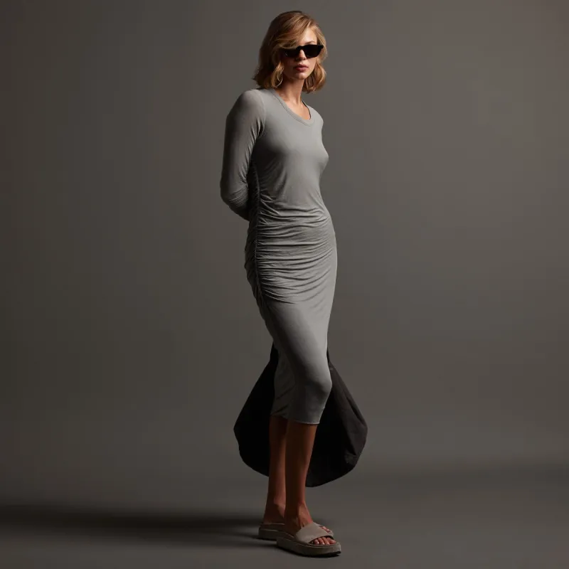 Shoreline Ruched Dress - Silver Grey made by James Perse