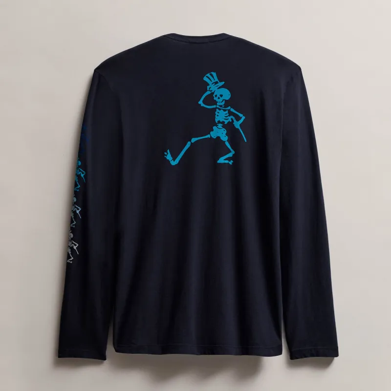 Men's Grateful Dead Dancing Skeleton Long Sleeve Tee - Deep sold by James Perse