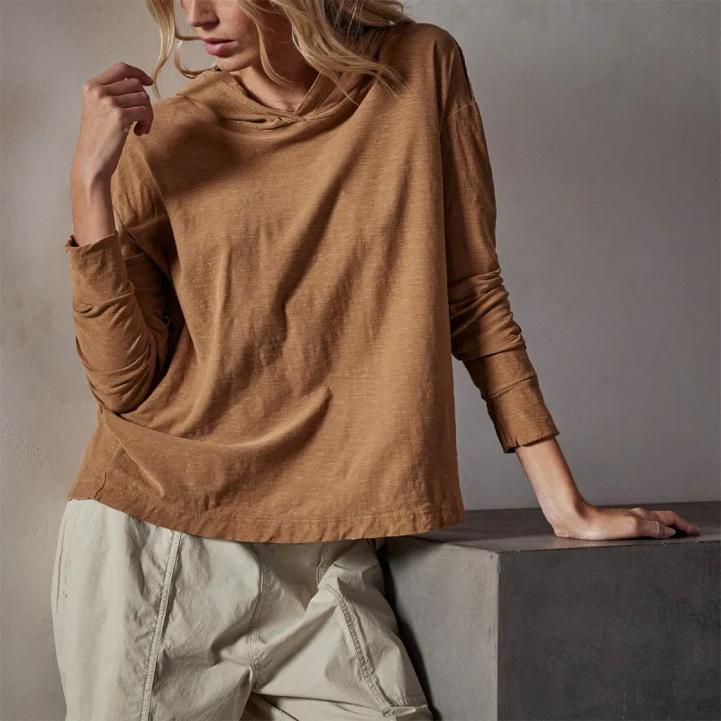 Reverse Slub Jersey Hoodie - Copper Pigment sold by James Perse