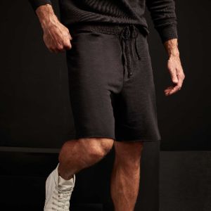 Vintage French Terry Contrast Waist Short - Black sold by James Perse