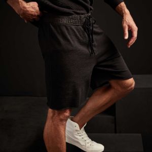 Vintage French Terry Contrast Waist Short - Black sold by James Perse