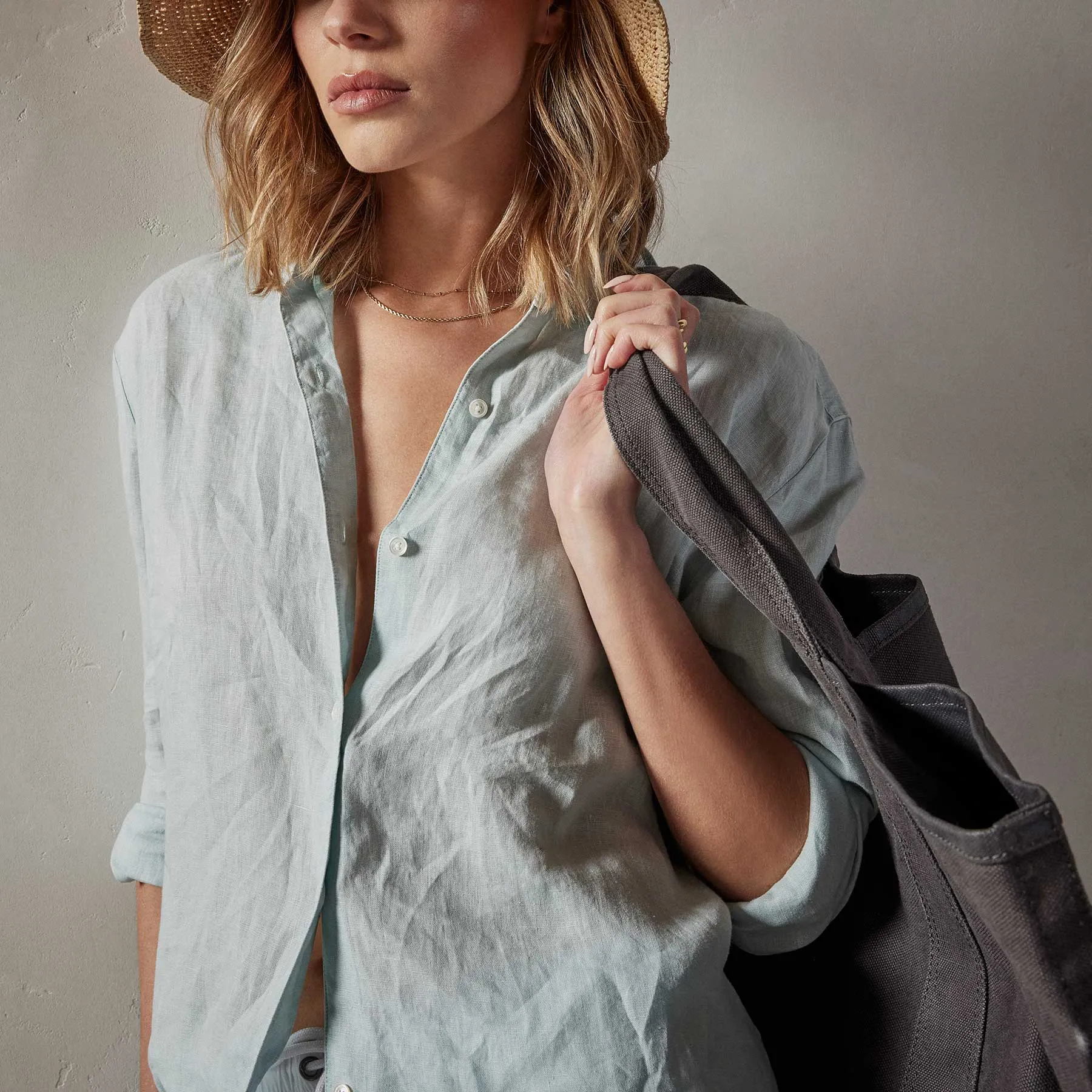 Lightweight Linen Shirt - Ocean Spray Pigment sold by James Perse product image thumbnail 2