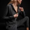 Vintage French Terry Zip Up Hoodie - Magma Pigment sold by James Perse