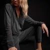 Vintage French Terry Zip Up Hoodie - Magma Pigment sold by James Perse