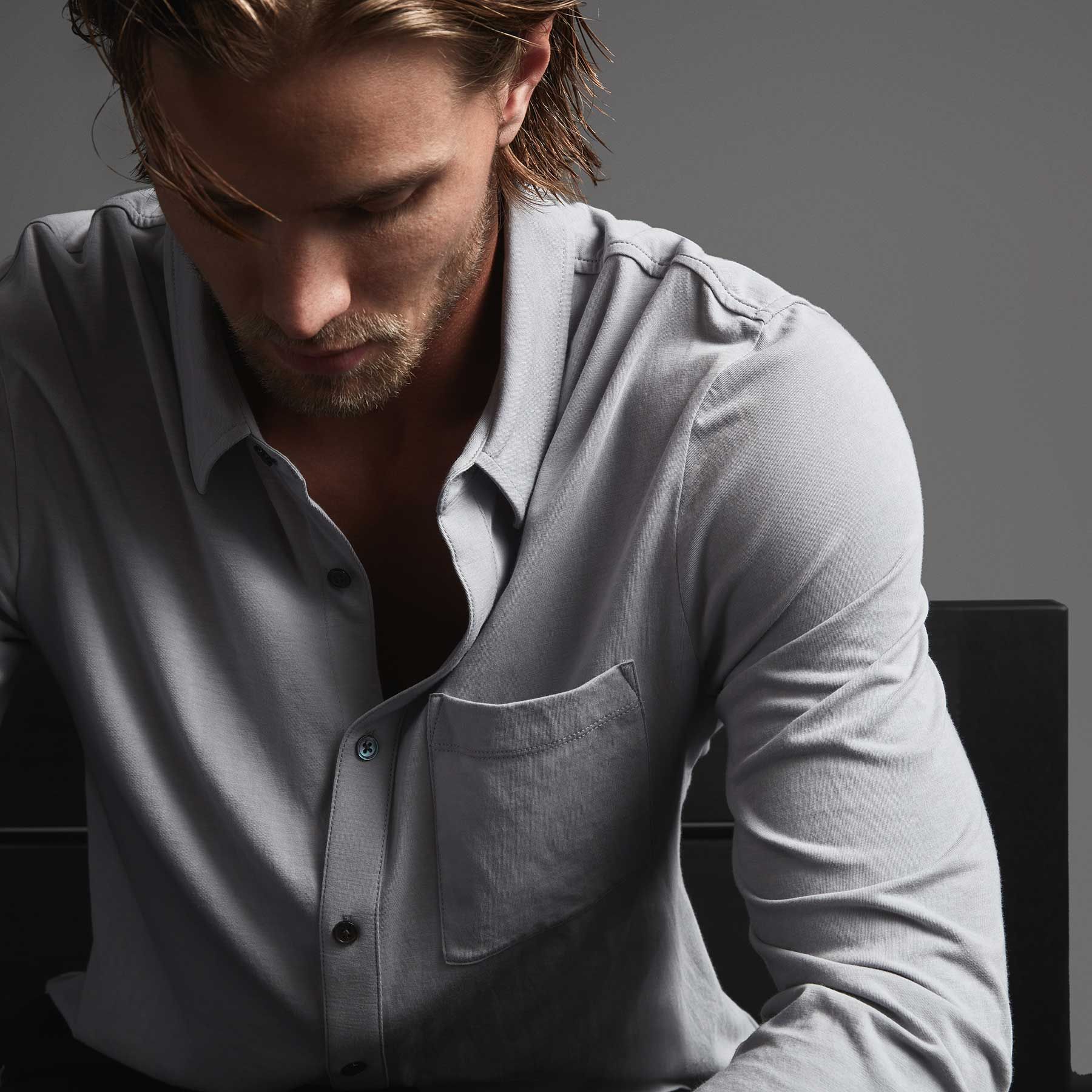 Clean Finish Jersey Shirt - Breeze sold by James Perse product image thumbnail 2