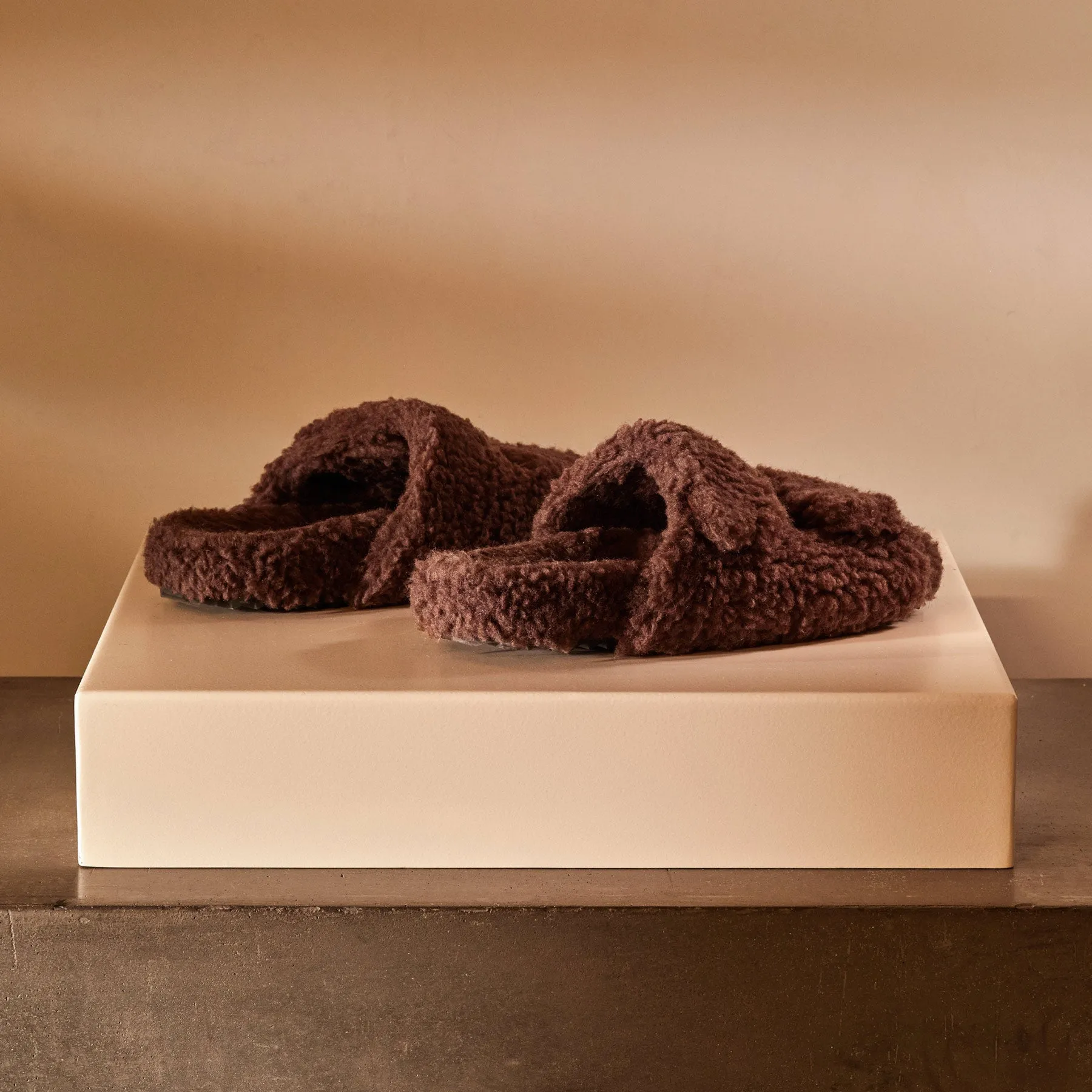 Women's Double Strap Shearling Slide - Chocolate sold by James Perse product image thumbnail 2