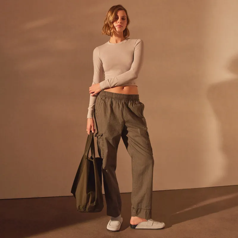 Seersucker Cargo Pant - Army Green Pigment sold by James Perse