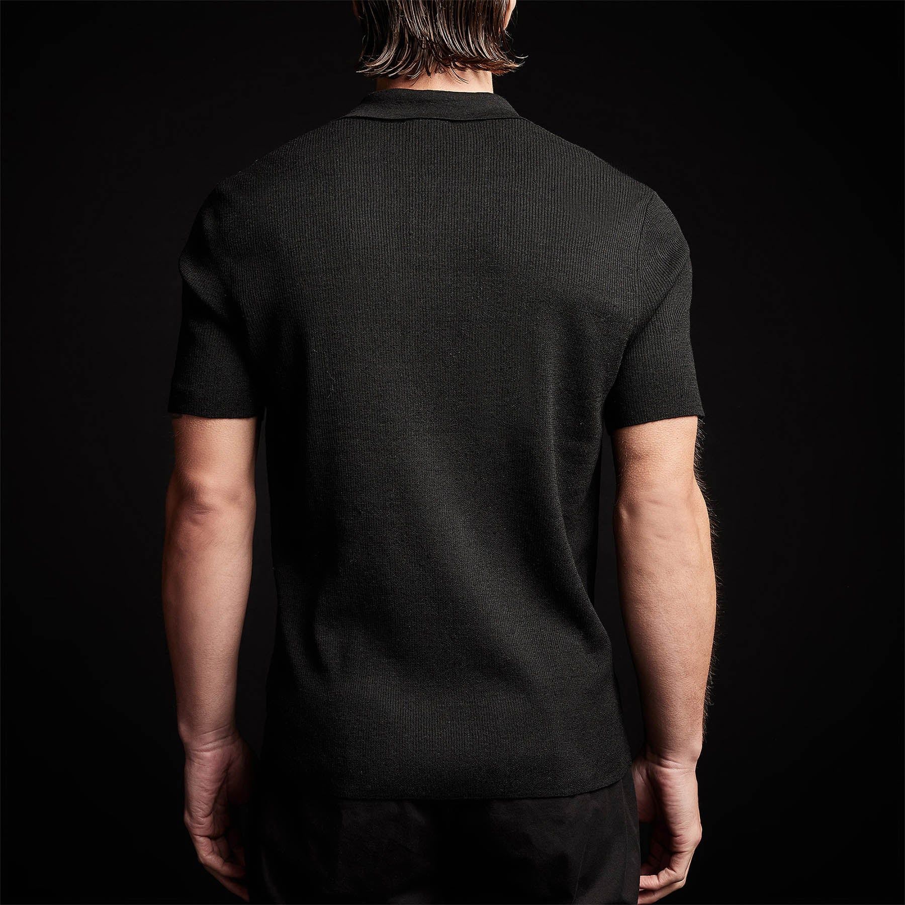 Ribbed Linen Mojave Polo - Black sold by James Perse product image thumbnail 4