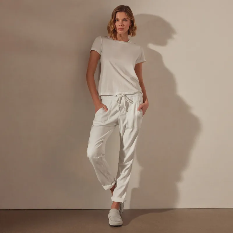 Soft Drape Pant - White sold by James Perse