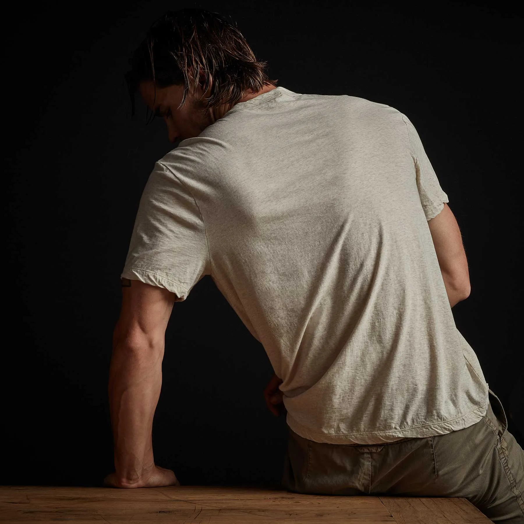 High Twist Recycled Jersey Pocket Tee - Heather Natural sold by James Perse product image thumbnail 3