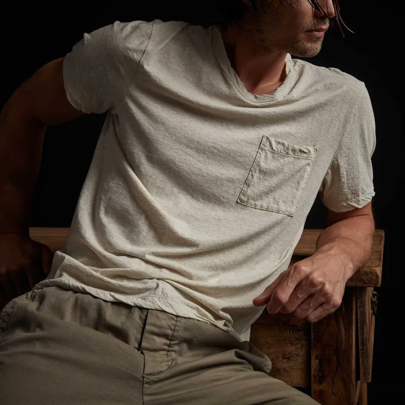 High Twist Recycled Jersey Pocket Tee - Heather Natural made by James Perse