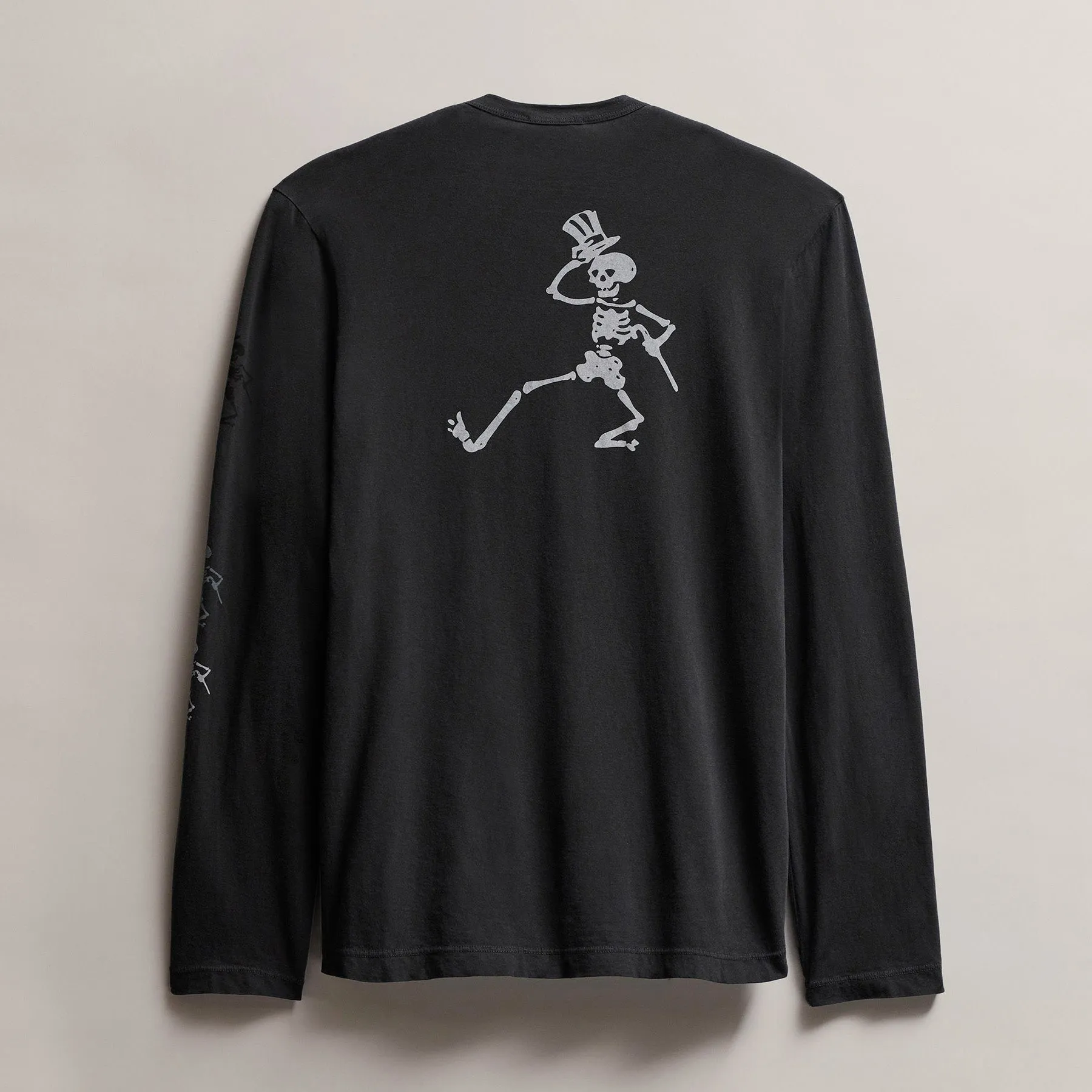 Men's Grateful Dead Dancing Skeleton Long Sleeve Tee - Carbon Pigment sold by James Perse