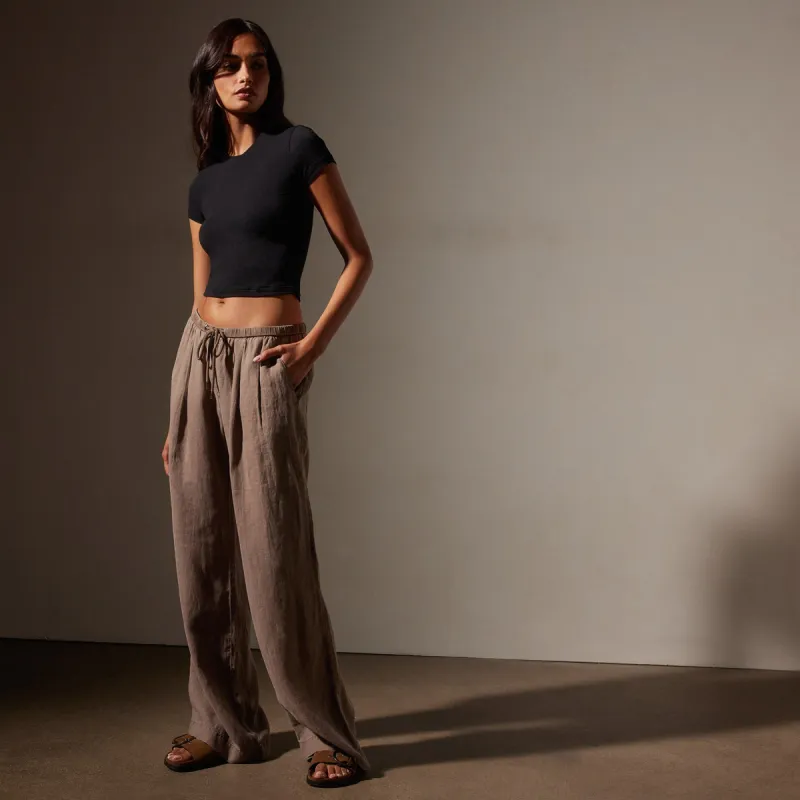 Wide Leg Relaxed Linen Pant - Cargo Pigment sold by James Perse