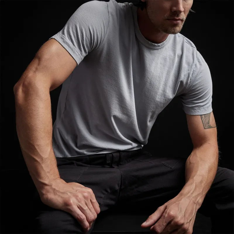 Short Sleeve Crew Neck - Blue Fog Pigment sold by James Perse