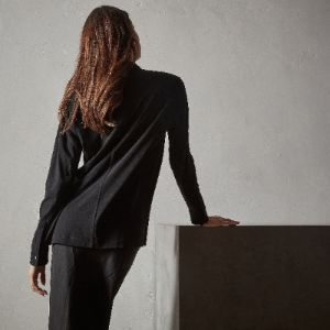 Clean Finish Jersey Shirt - Black sold by James Perse