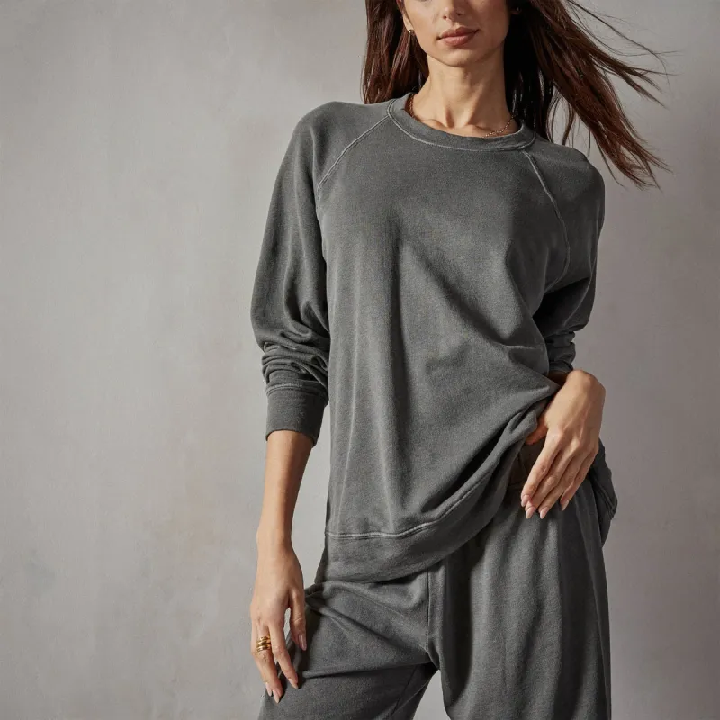 Vintage French Terry Relaxed Sweatshirt - Fin Pigment sold by James Perse