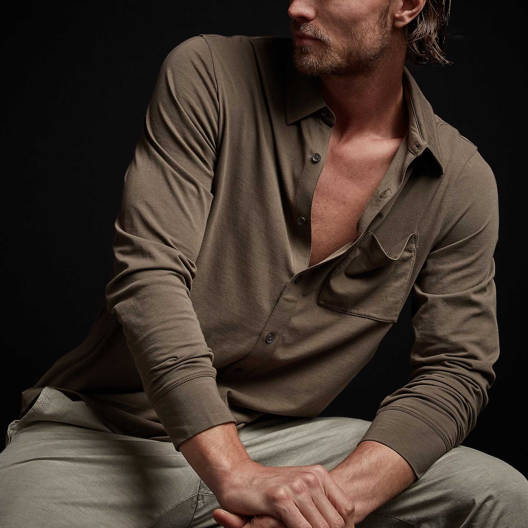 Clean Finish Jersey Shirt - Old Whiskey sold by James Perse product image thumbnail 3