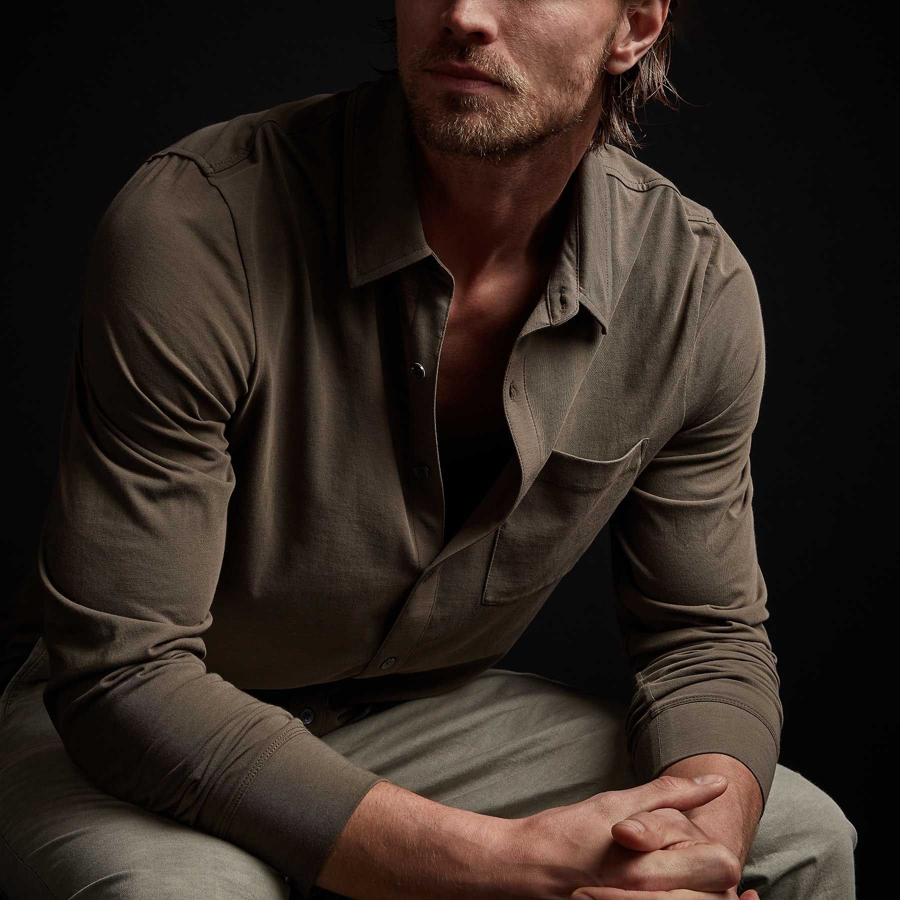 Clean Finish Jersey Shirt - Old Whiskey sold by James Perse