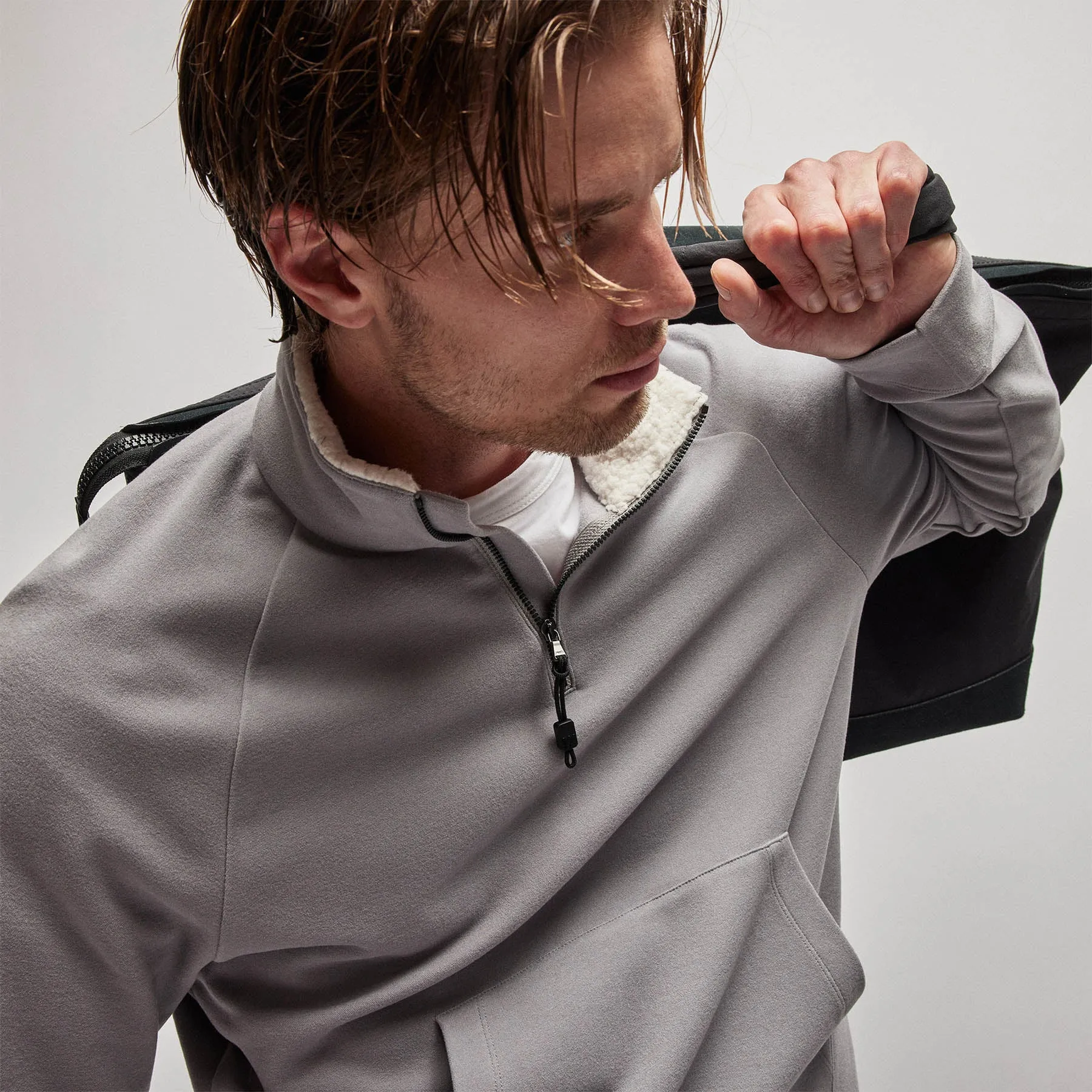 Sherpa Lined Scuba Half Zip - Silver Grey sold by James Perse product image thumbnail 5