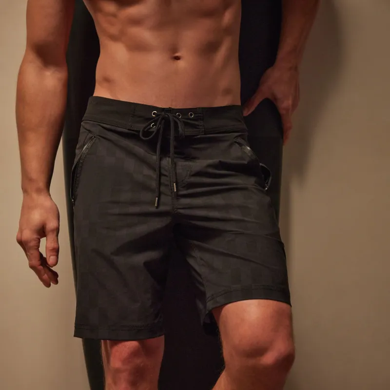 Checkered Boardshort - Black/Black made by James Perse