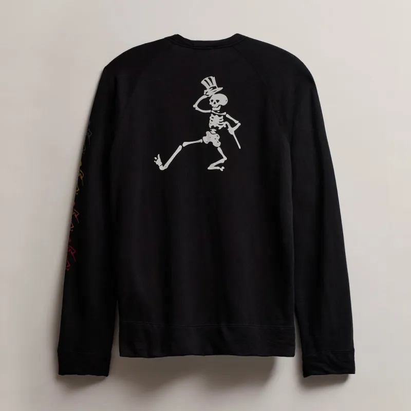 Men's Grateful Dead Dancing Skeleton Sweatshirt - Black sold by James Perse