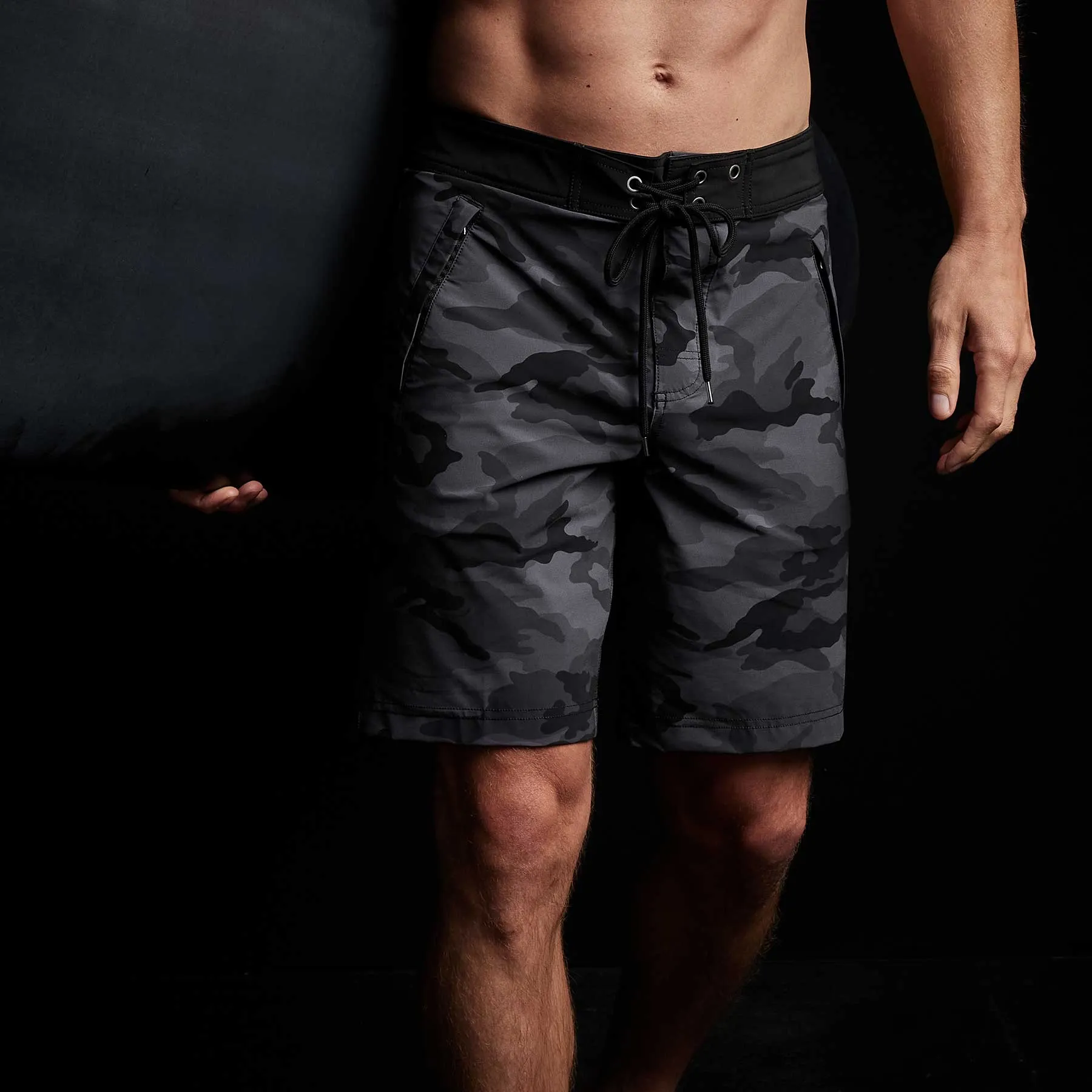 Camo Zip Pocket Boardshort - Black Sea Camo/Black sold by James Perse product image thumbnail 2