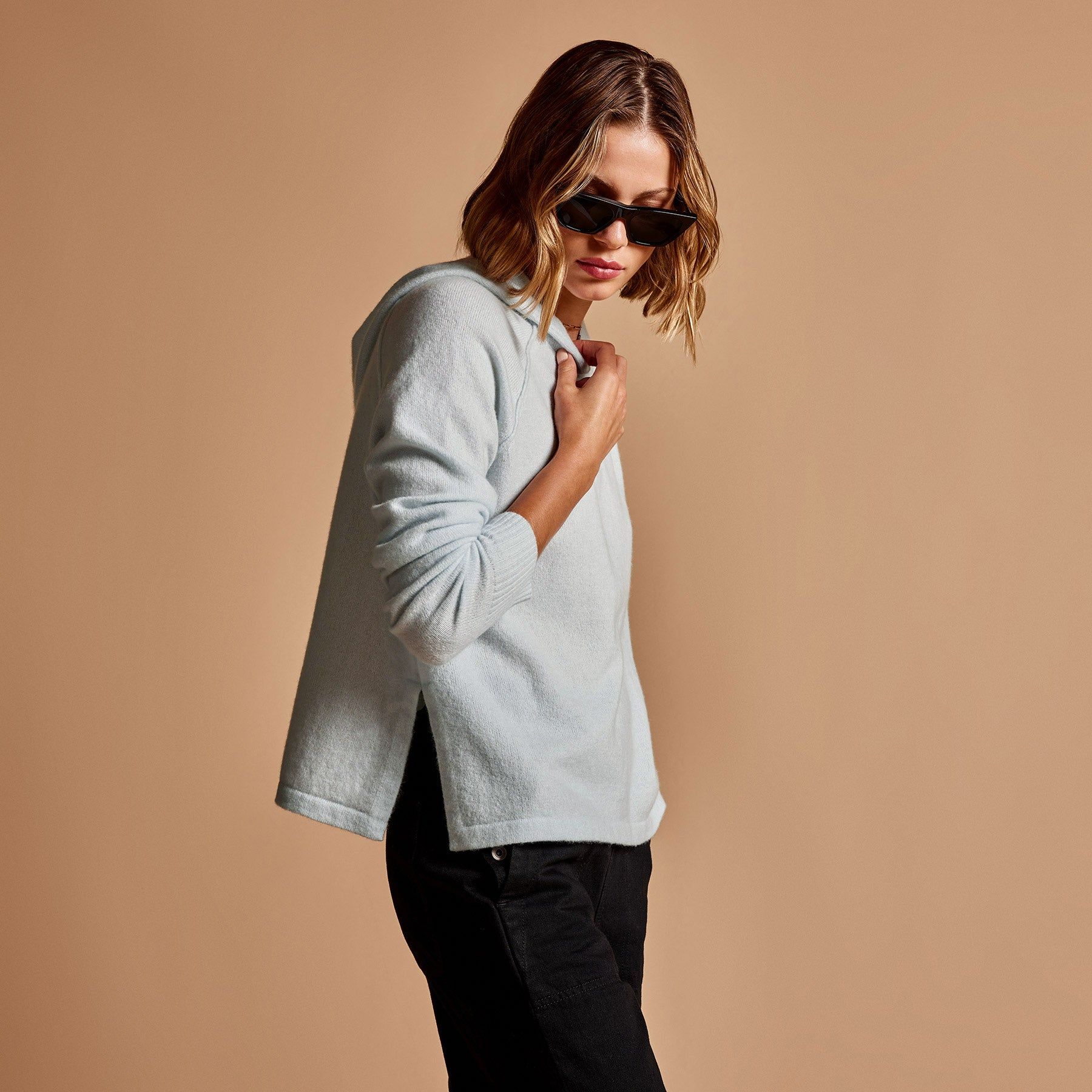 La Paz Cashmere Hoodie - Baby Blue sold by James Perse