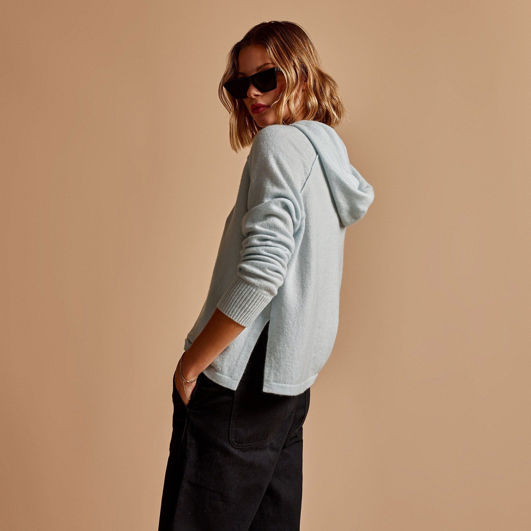 La Paz Cashmere Hoodie - Baby Blue sold by James Perse product image thumbnail 2