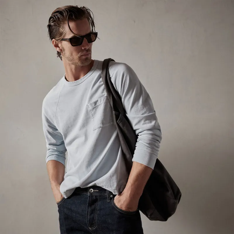 Cotton Jersey Pocket Raglan - Baby Blue Pigment sold by James Perse