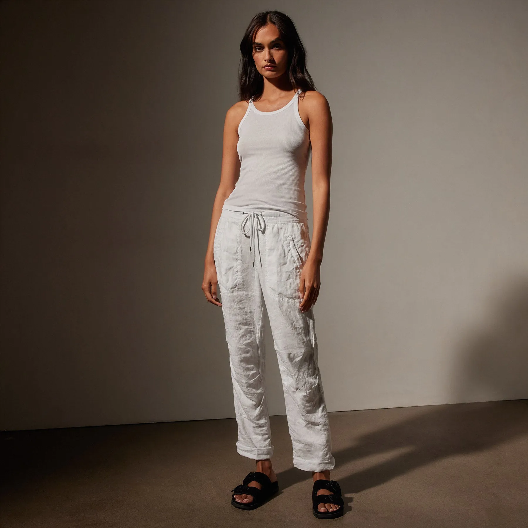 Linen Soft Drape Pant - White sold by James Perse product image thumbnail 4
