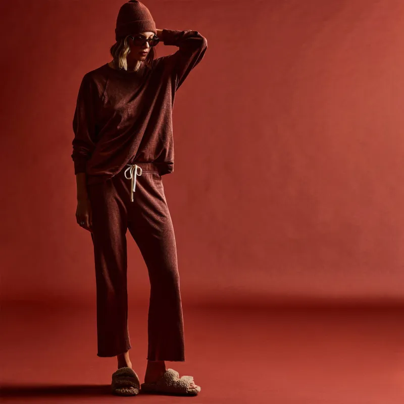 Vintage French Terry Cutoff Sweatpant - Goji Pigment sold by James Perse