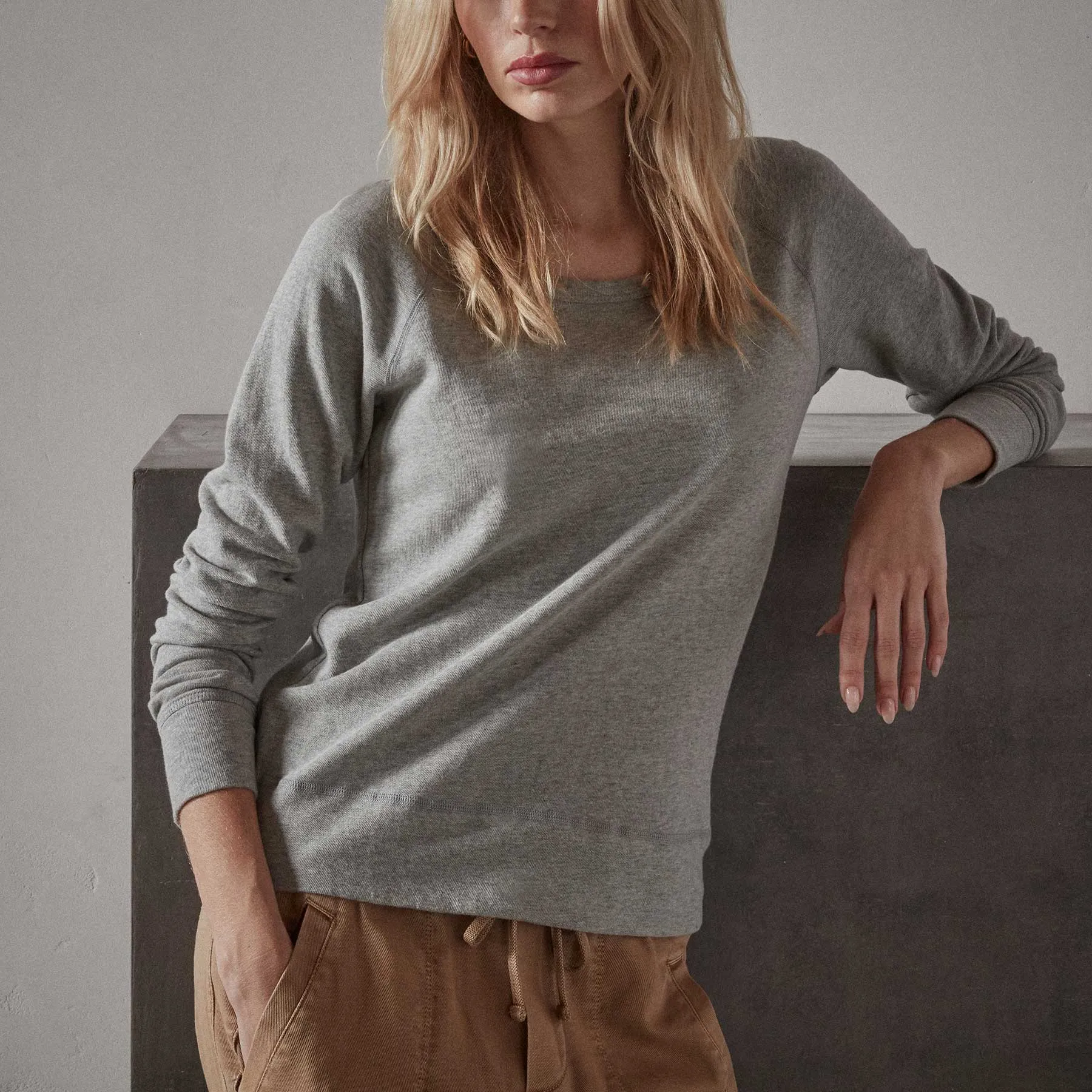 Vintage French Terry Sweatshirt - Heather Grey sold by James Perse product image thumbnail 3